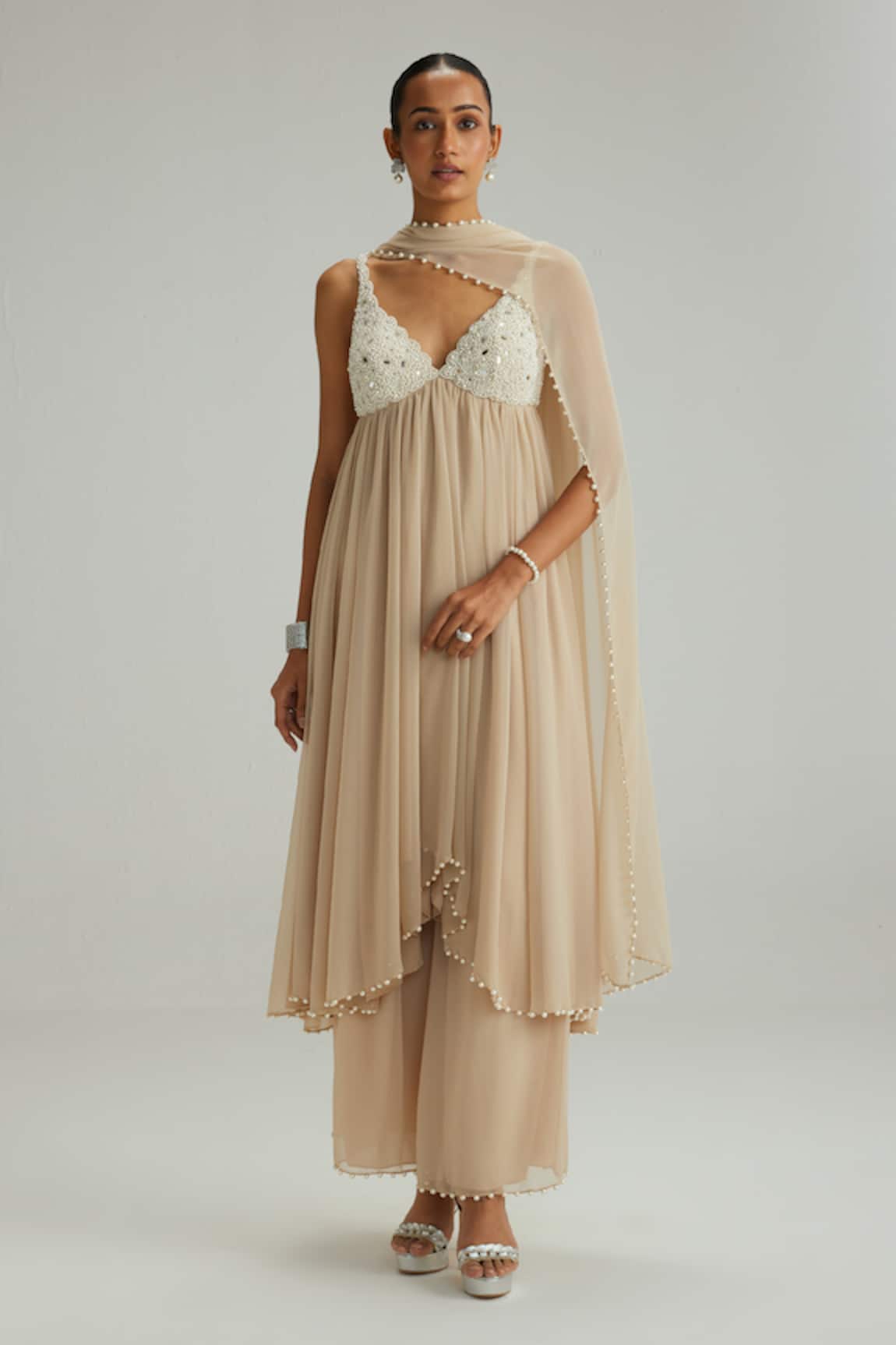 Vvani By Vani Vats Light Beige Kurta Set