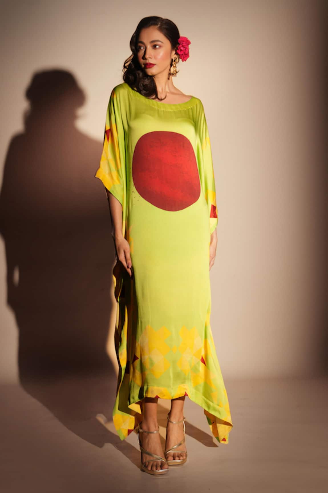 ISADAA BY ROTNA DUTT Digital Print Satin Georgette Kaftan