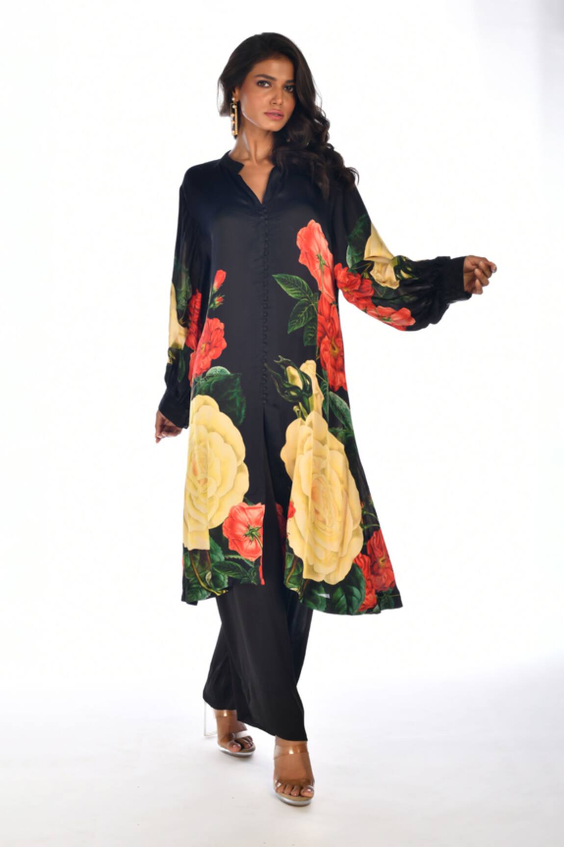 ISADAA BY ROTNA DUTT Digital Floral Print Kurta & Palazzo Set 