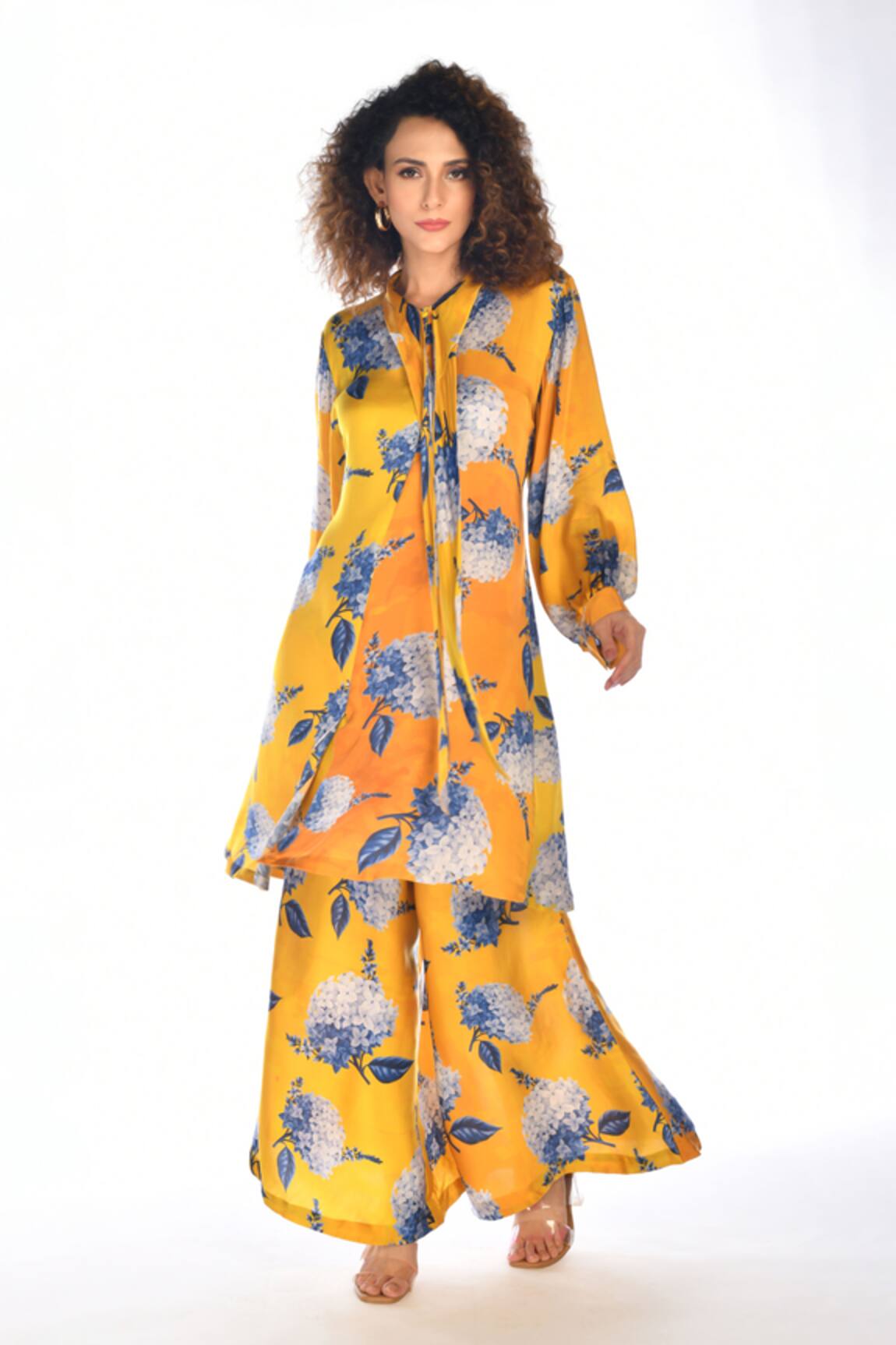 ISADAA BY ROTNA DUTT Digital Floral Print Kurta & Palazzo Set 