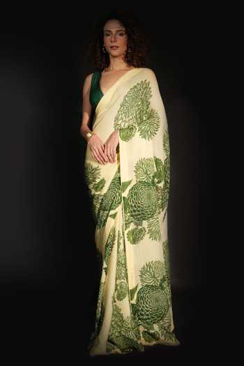 ISADAA BY ROTNA DUTT Digital Printed Saree With Satin Border 