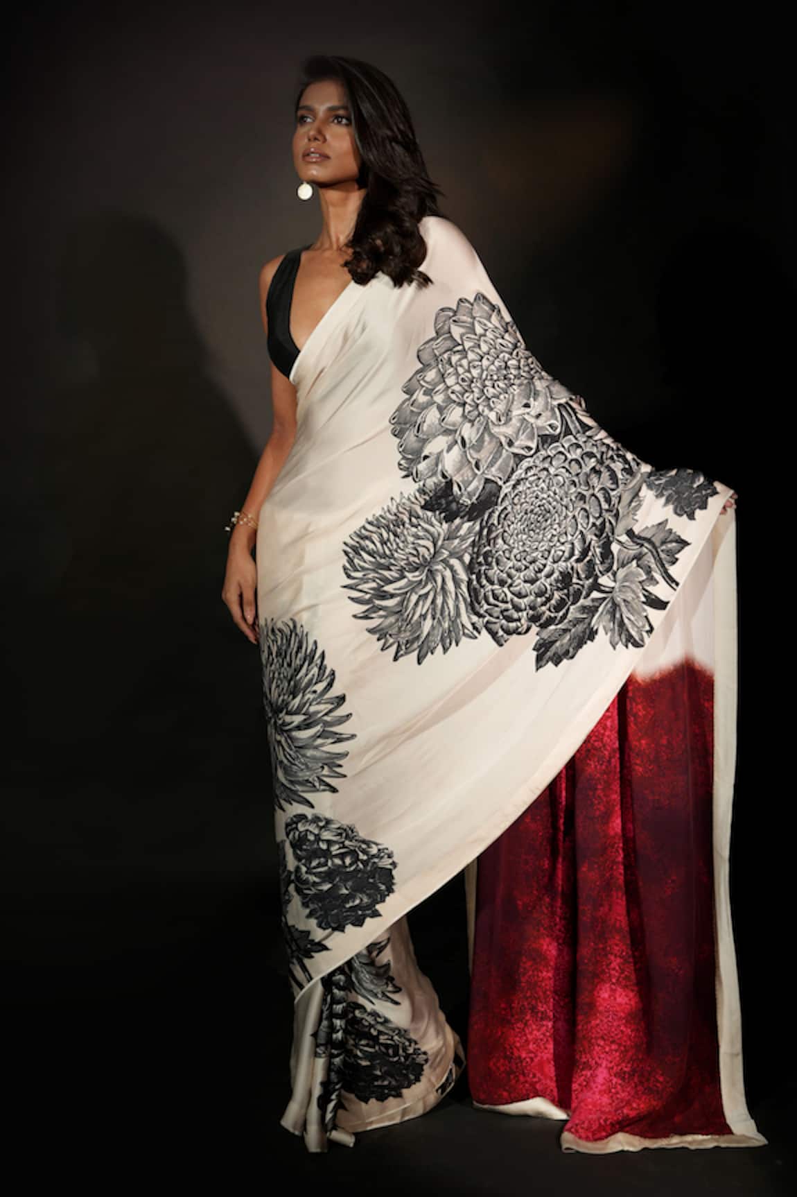 ISADAA BY ROTNA DUTT Digital Printed Saree With Satin Border 