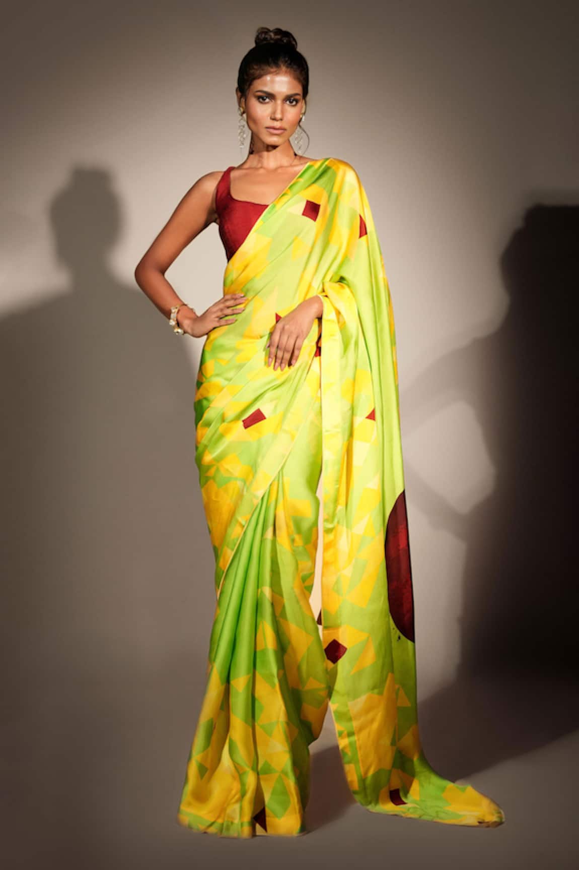 ISADAA BY ROTNA DUTT Digital Printed Saree With Satin Border 