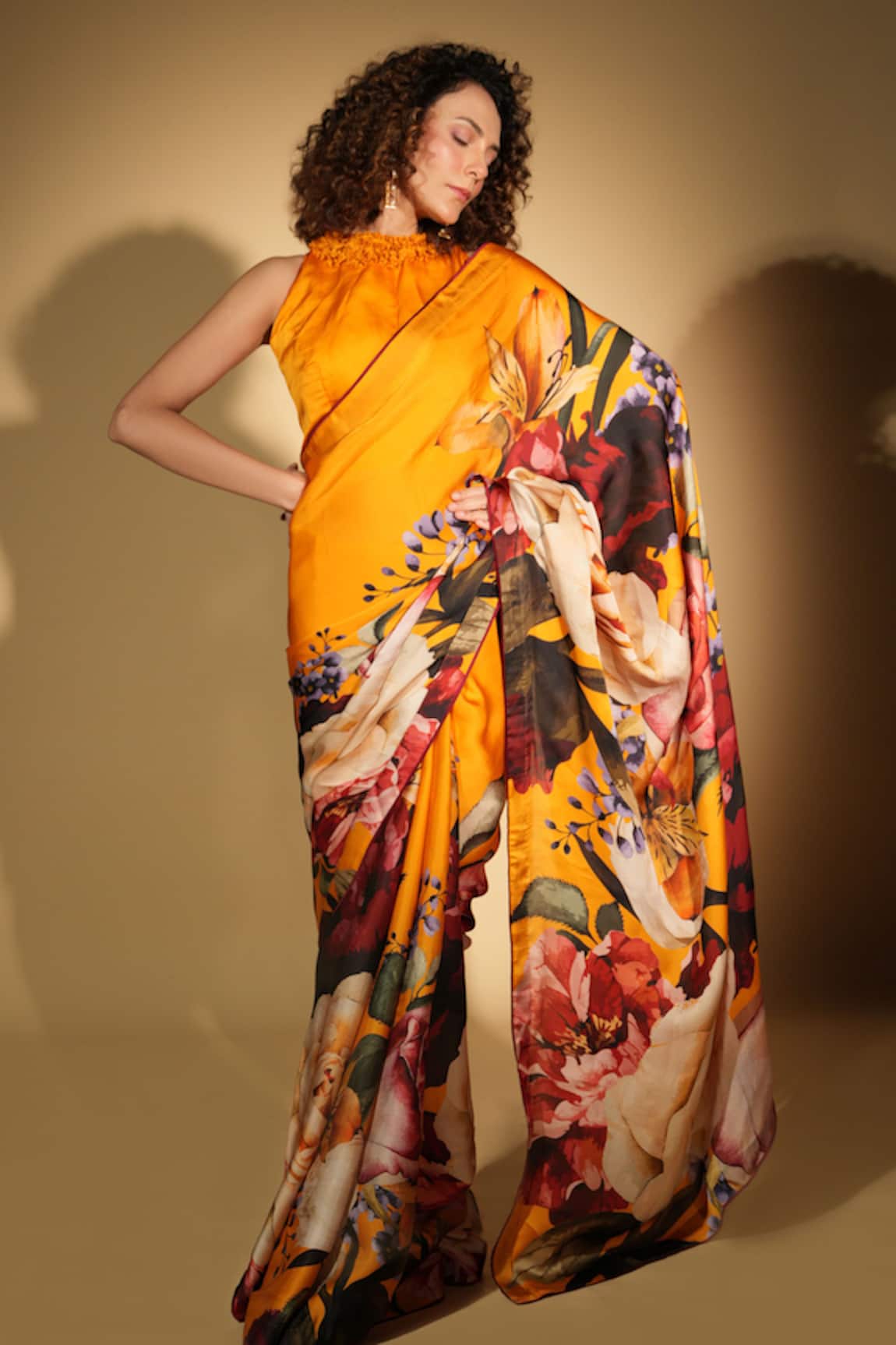 ISADAA BY ROTNA DUTT Digital Printed Saree With Satin Border 