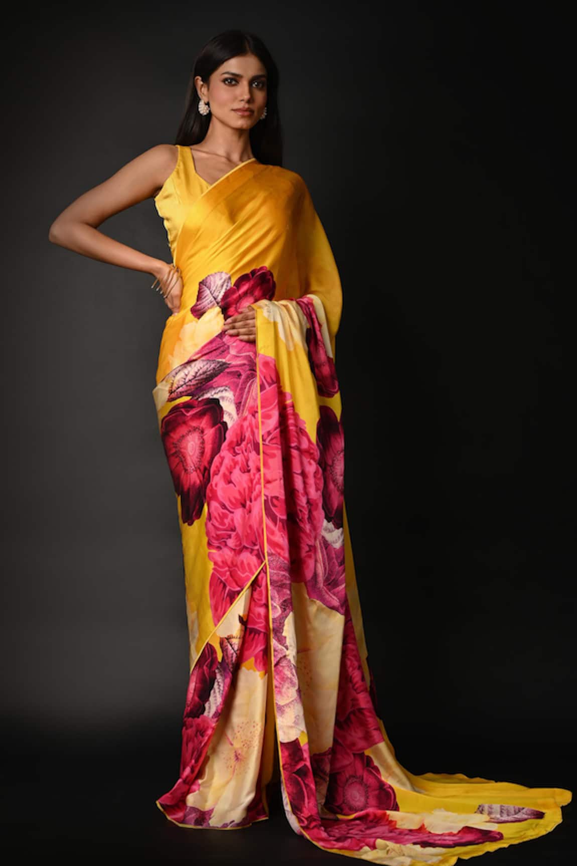 ISADAA BY ROTNA DUTT Digital Printed Saree With Satin Border