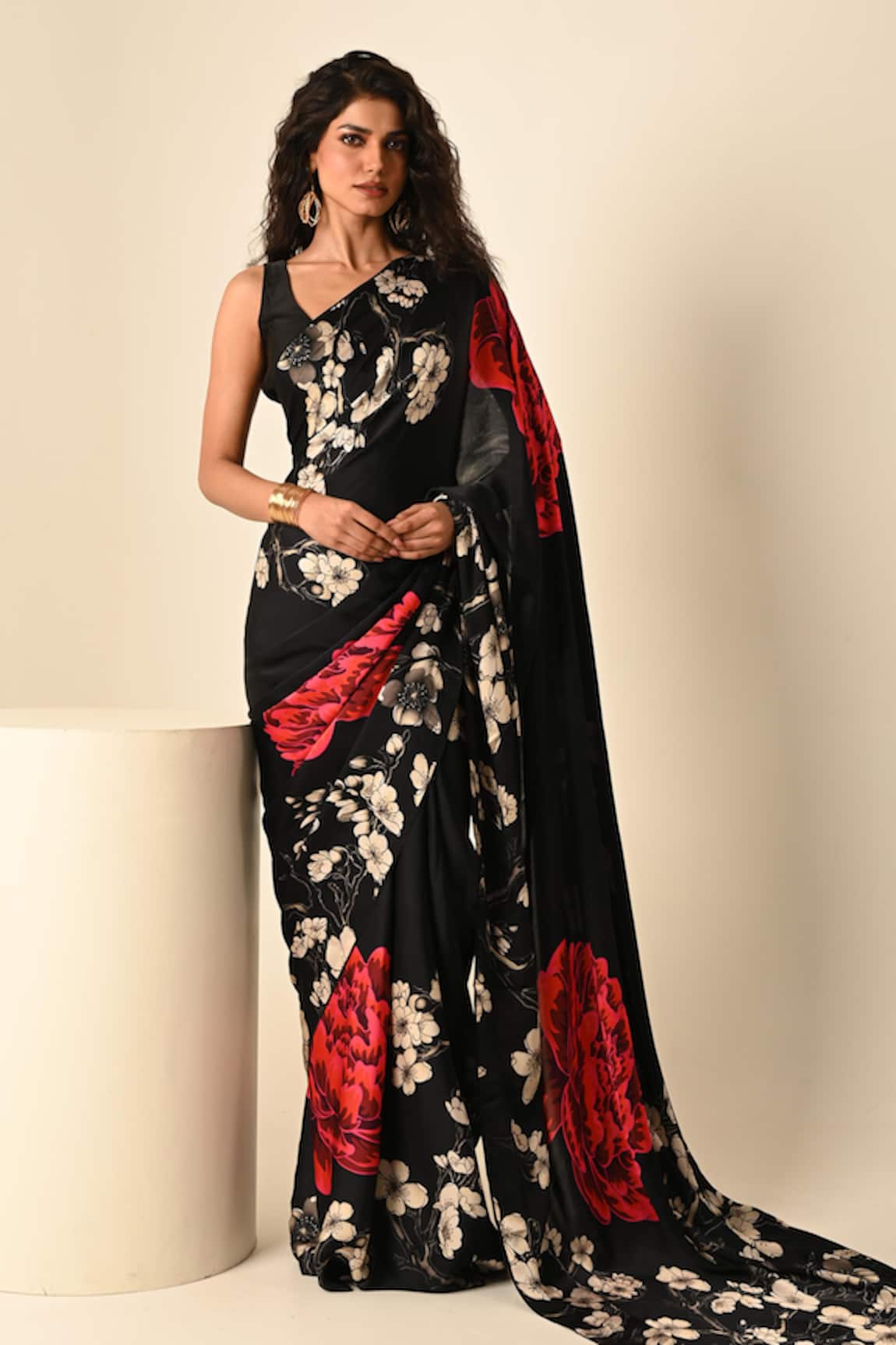 ISADAA BY ROTNA DUTT Digital Printed Saree With Satin Border 