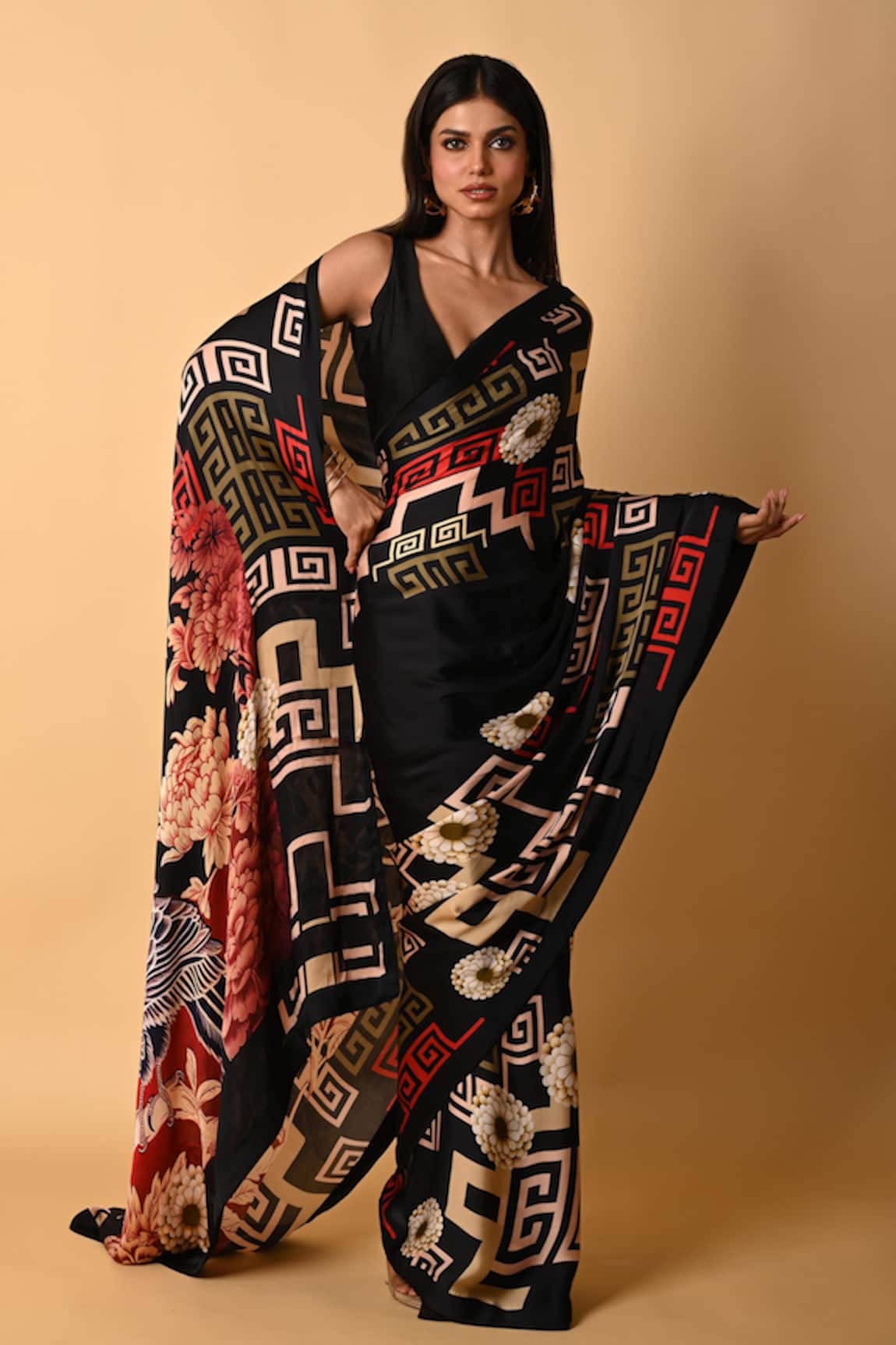 ISADAA BY ROTNA DUTT Digital Print Saree With Satin Border