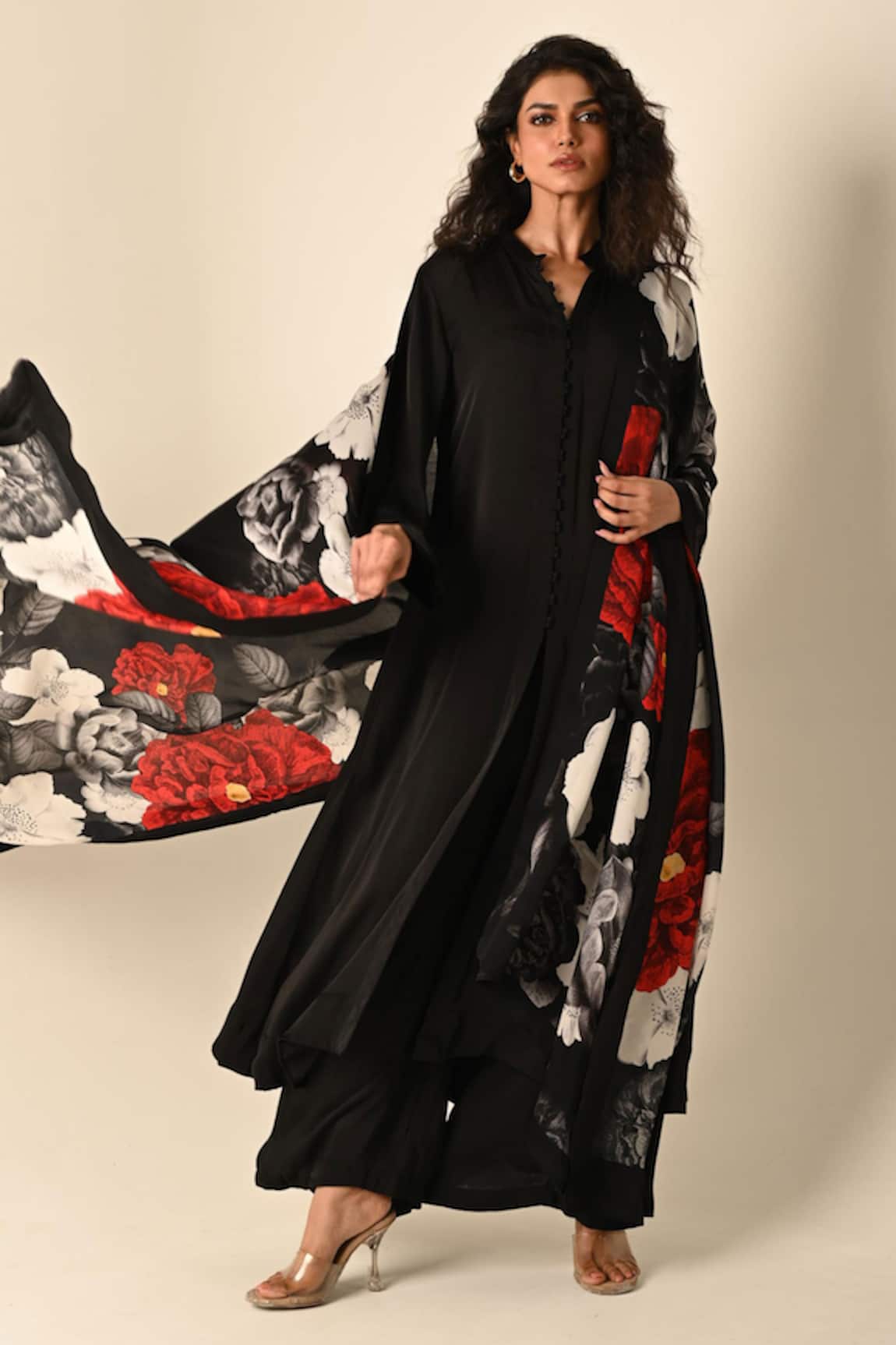 ISADAA BY ROTNA DUTT Digital Printed Satin Organza Dupatta