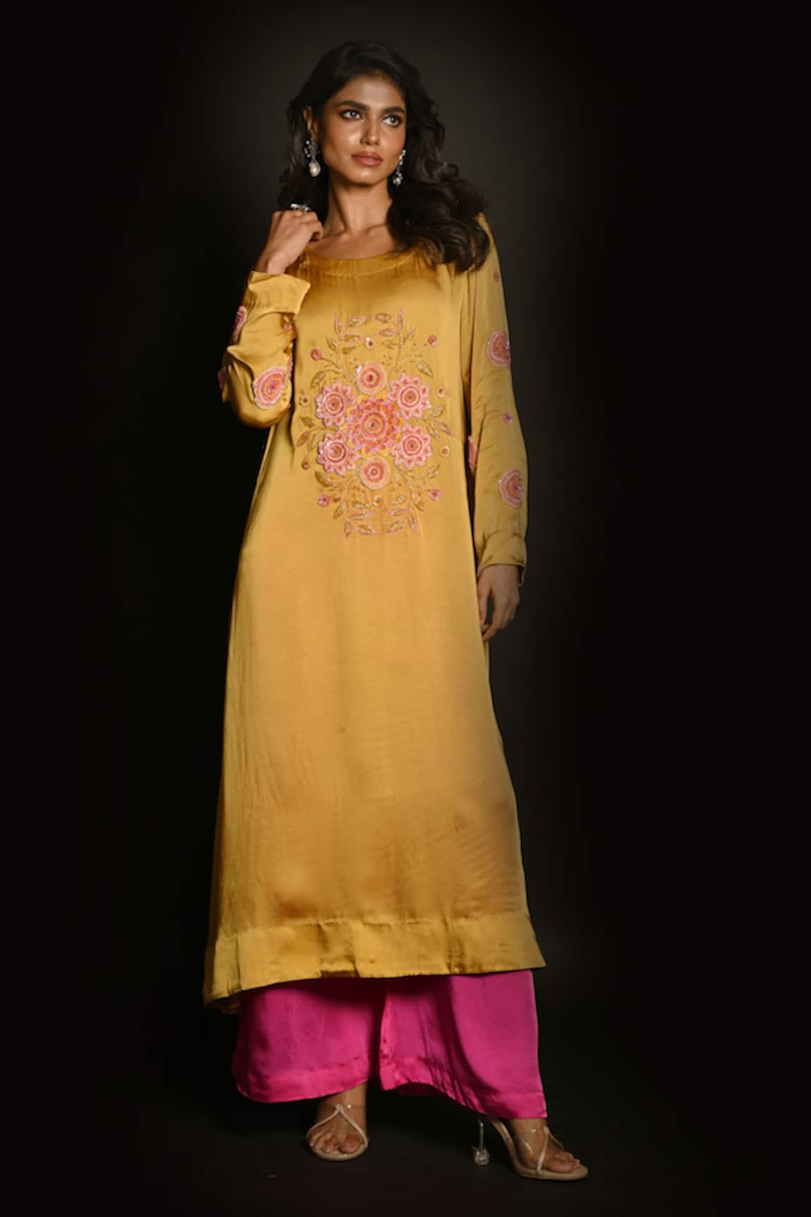 ISADAA BY ROTNA DUTT Sequins & Cutdana Embroidered Kurta Set 