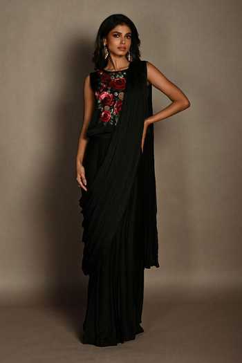 ISADAA BY ROTNA DUTT Sequins & Zardosi Hand Embroidered Saree Set 