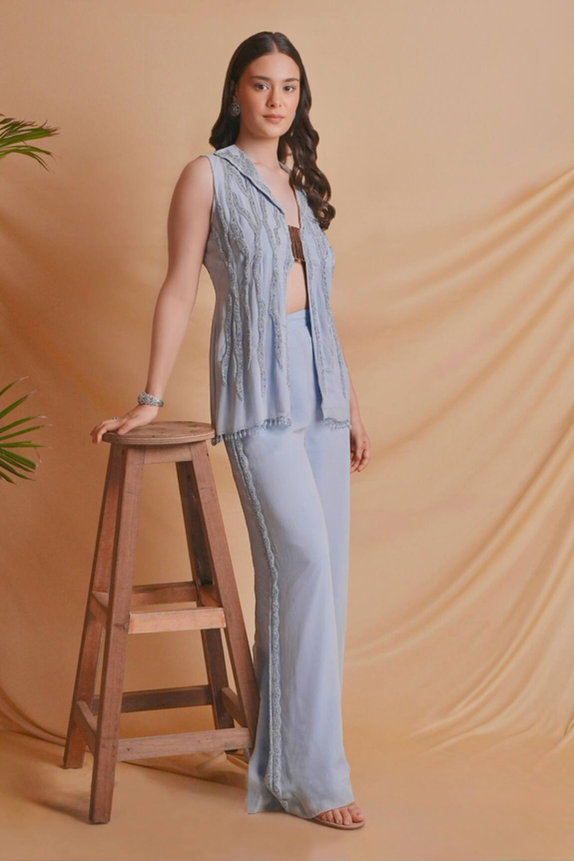 Richa Jaisinghani Label Moonshadow Embroiderd Blazer Pant Set