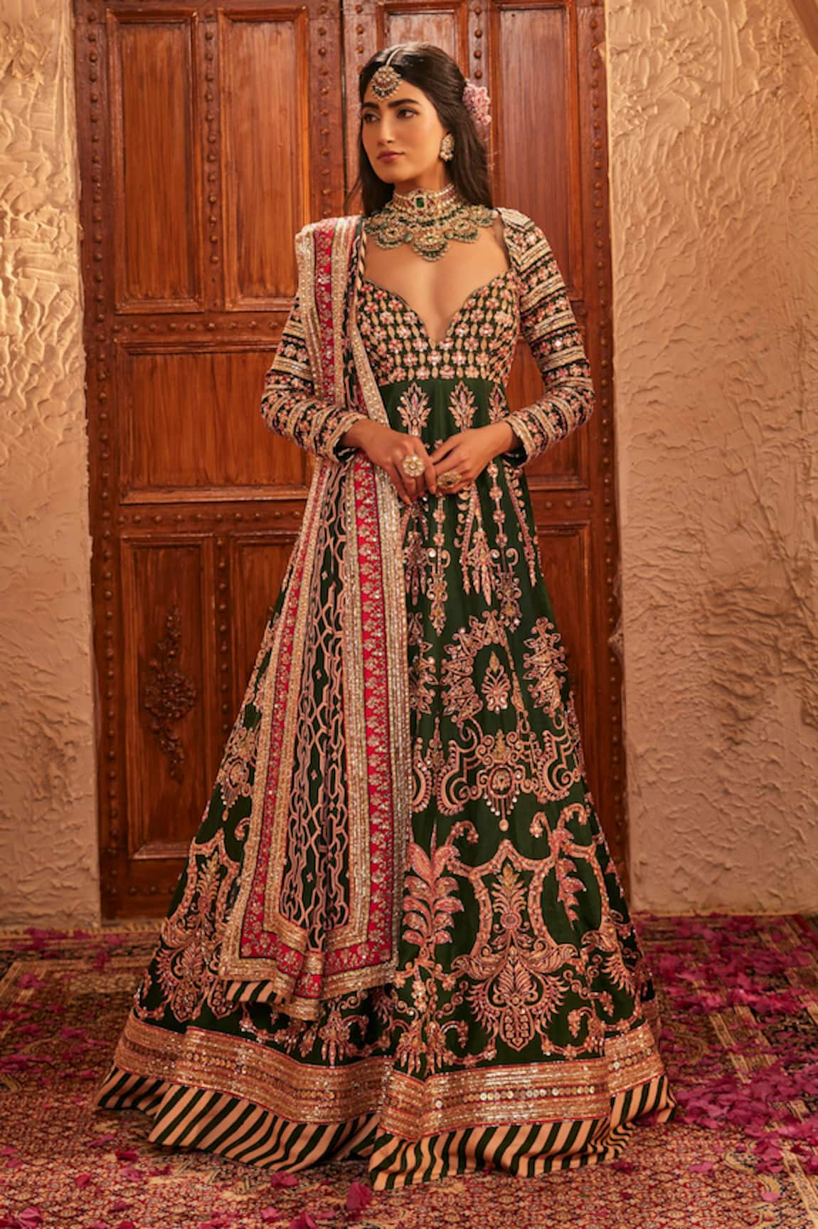 The Royaleum Vaarahi Embroidered Anarkali & Dupatta Set 