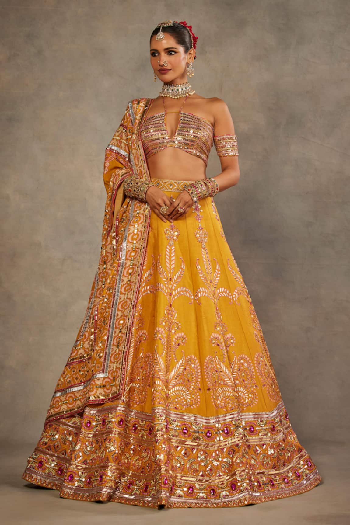 The Royaleum Gulsona Embroidered Silk Lehenga Set 
