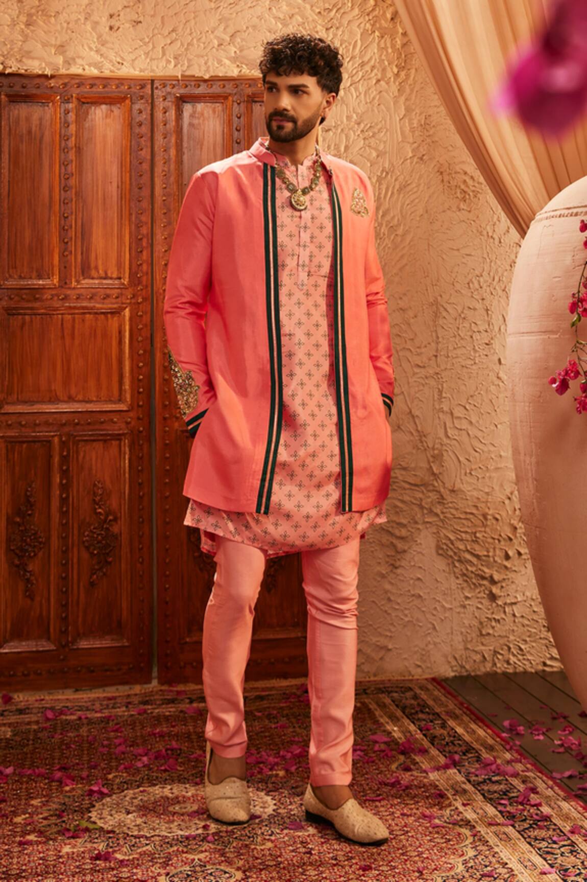 The Royaleum Sartaj Silk Jacket & Kurta Set 
