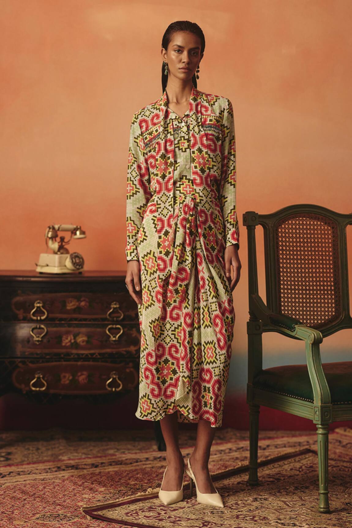 Pooja Rajgarhia Gupta Tara Ikat Pattern Dhoti Skirt 