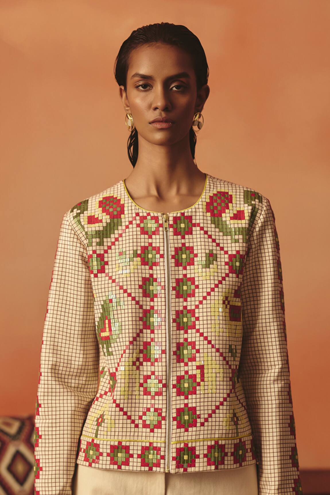 Pooja Rajgarhia Gupta Tota Maina Ikat Jacket 