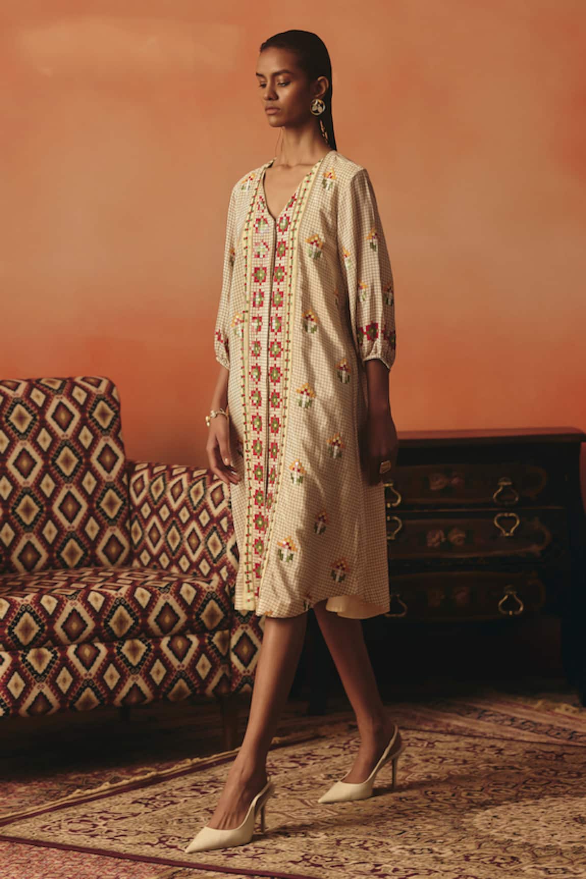 Pooja Rajgarhia Gupta Neerja Ikat Pattern Dress 
