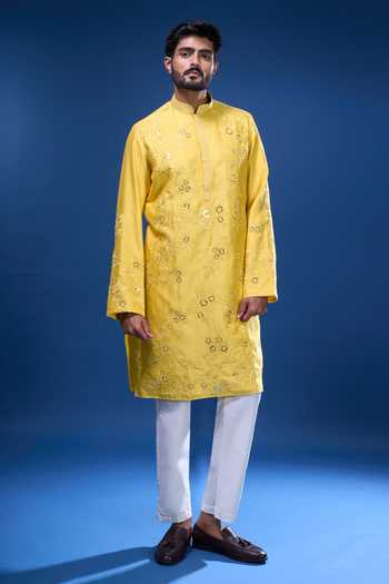 Arihant Rai Sinha Floral & Mirror Work Kurta Pant Set 