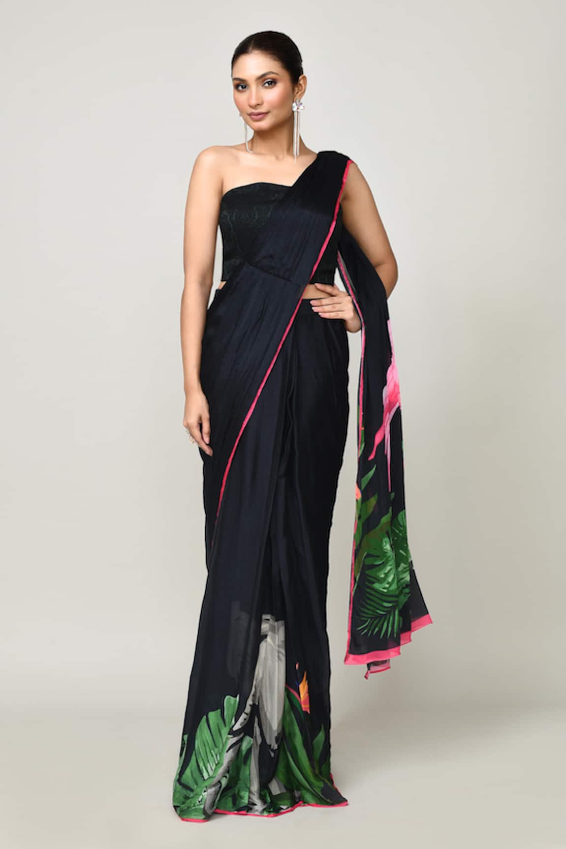 Sayisha Printed Pre-Draped Saree With Blouse 