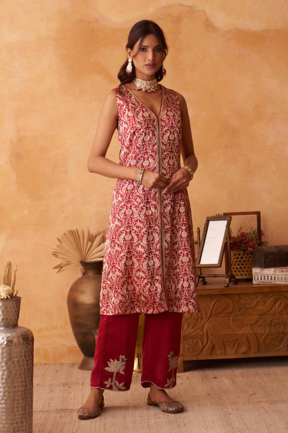 Neitri Ketaki Embroidered Silk Georgette Kurta & Pant Set 