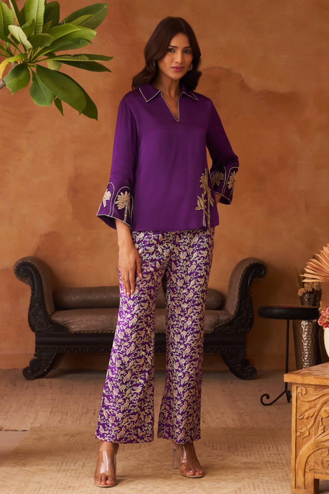 Neitri Neerja Embroidered Kurta & Brocade Pant Set 