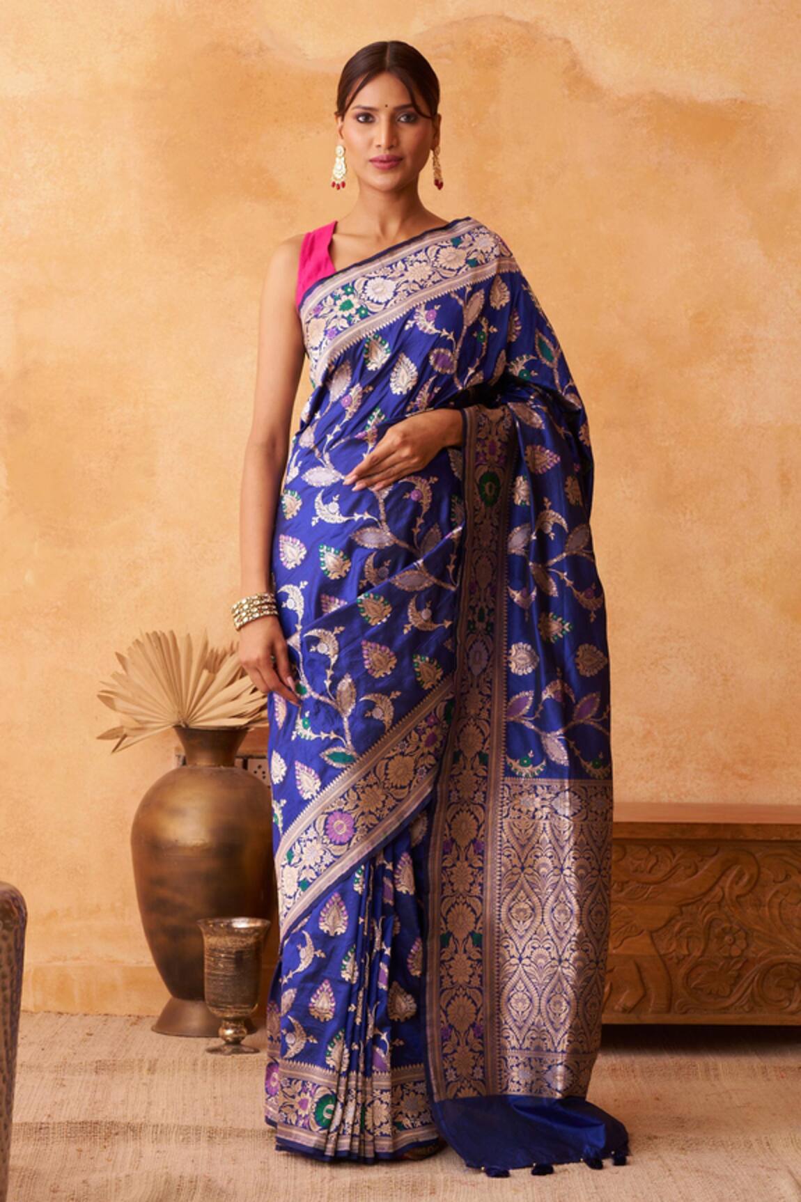 Neitri Azalea Banarasi Silk Floral Woven Saree 