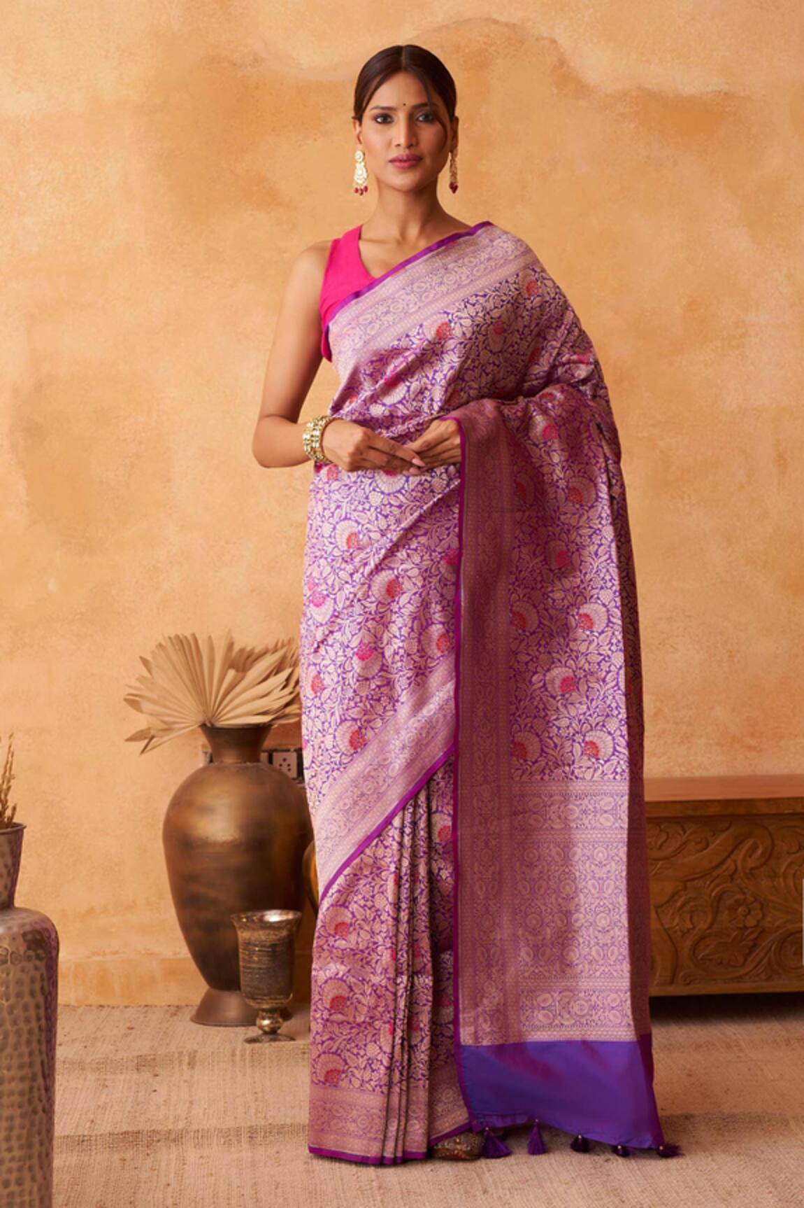 Neitri Banarasi Silk Floral Motif Saree 