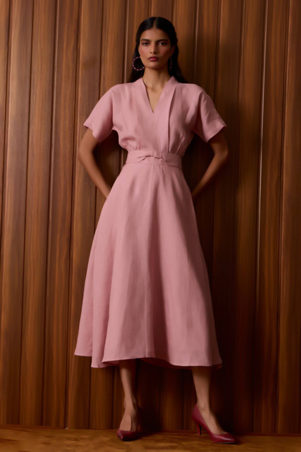 The Summer House Miyake Rose Linen Dress 