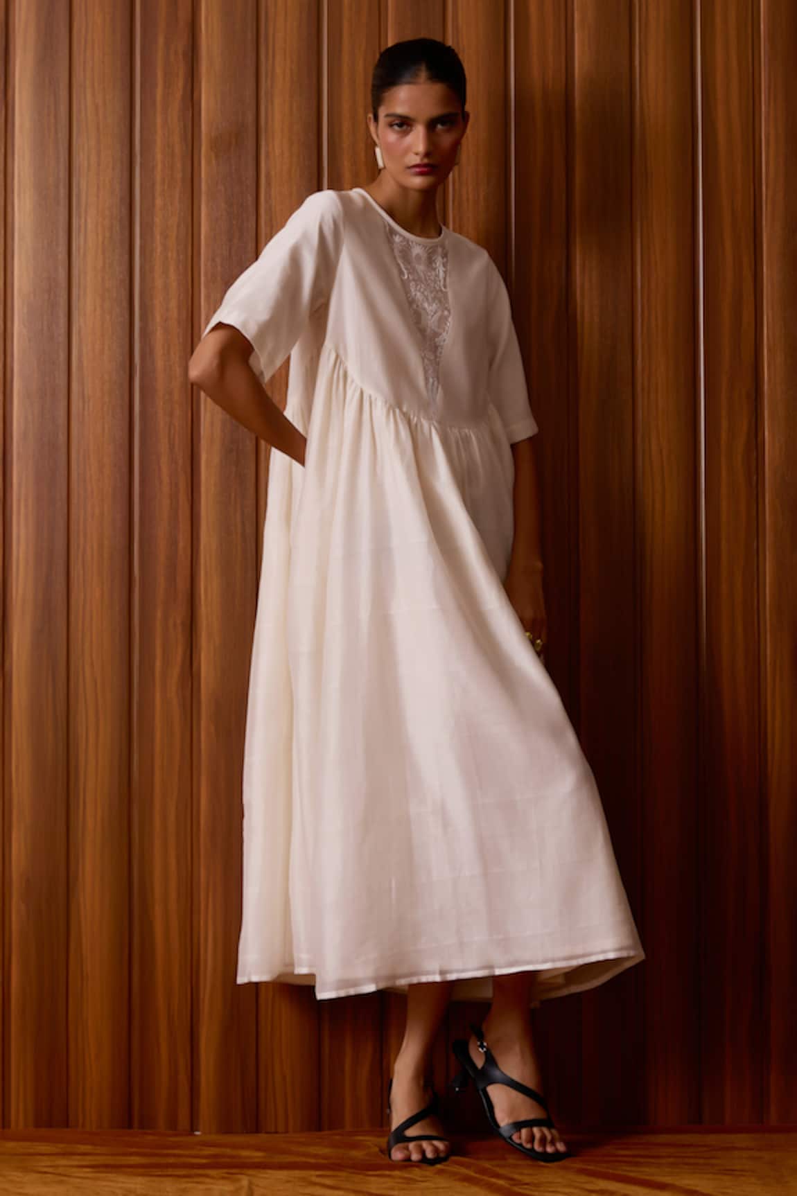 The Summer House Callisto White Handwoven Dress 