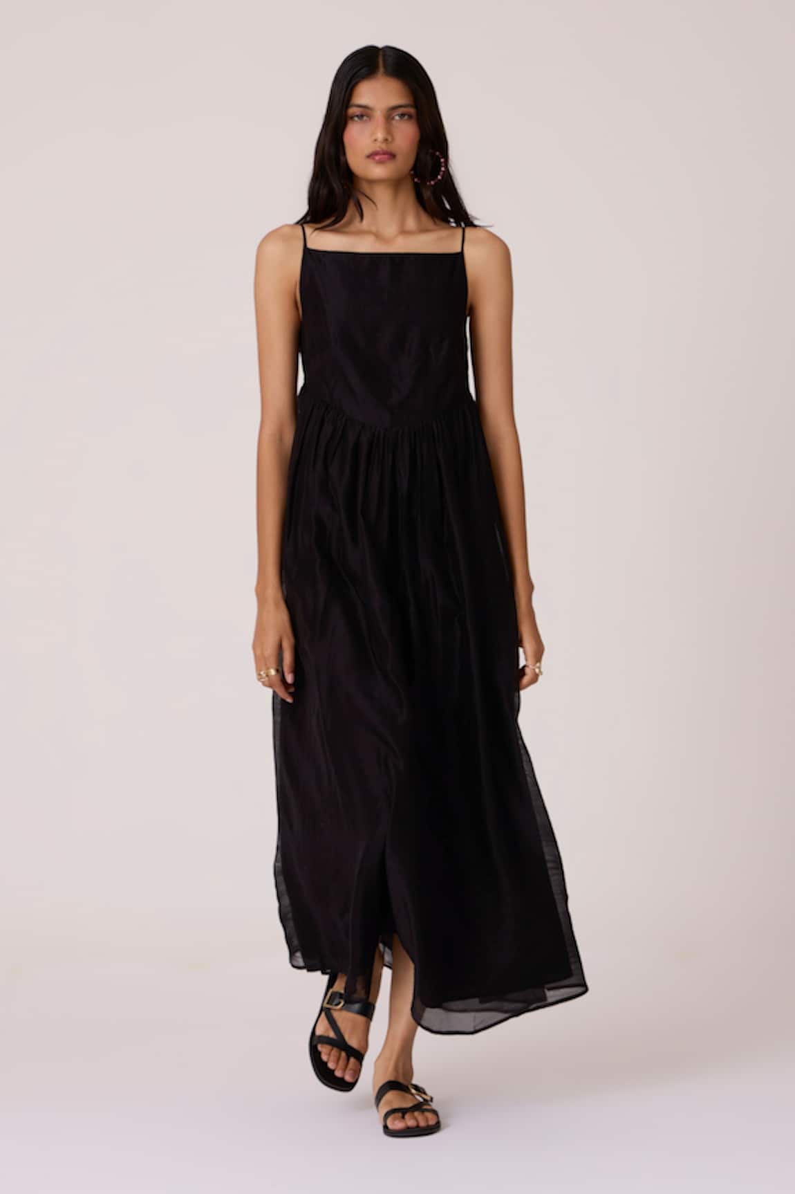 The Summer House Vespera Black Handwoven Dress 