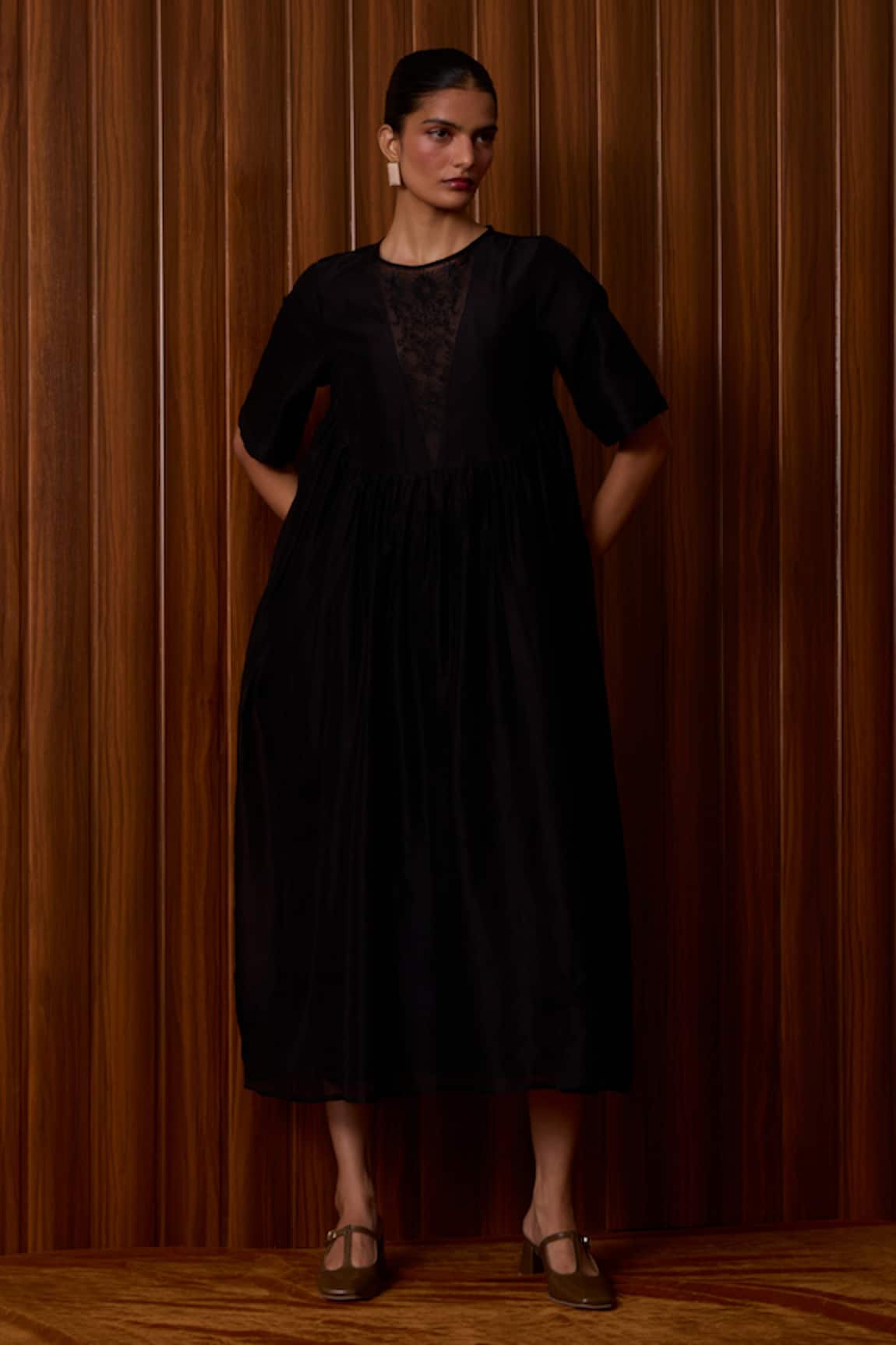 The Summer House Callisto Black Handwoven Dress 