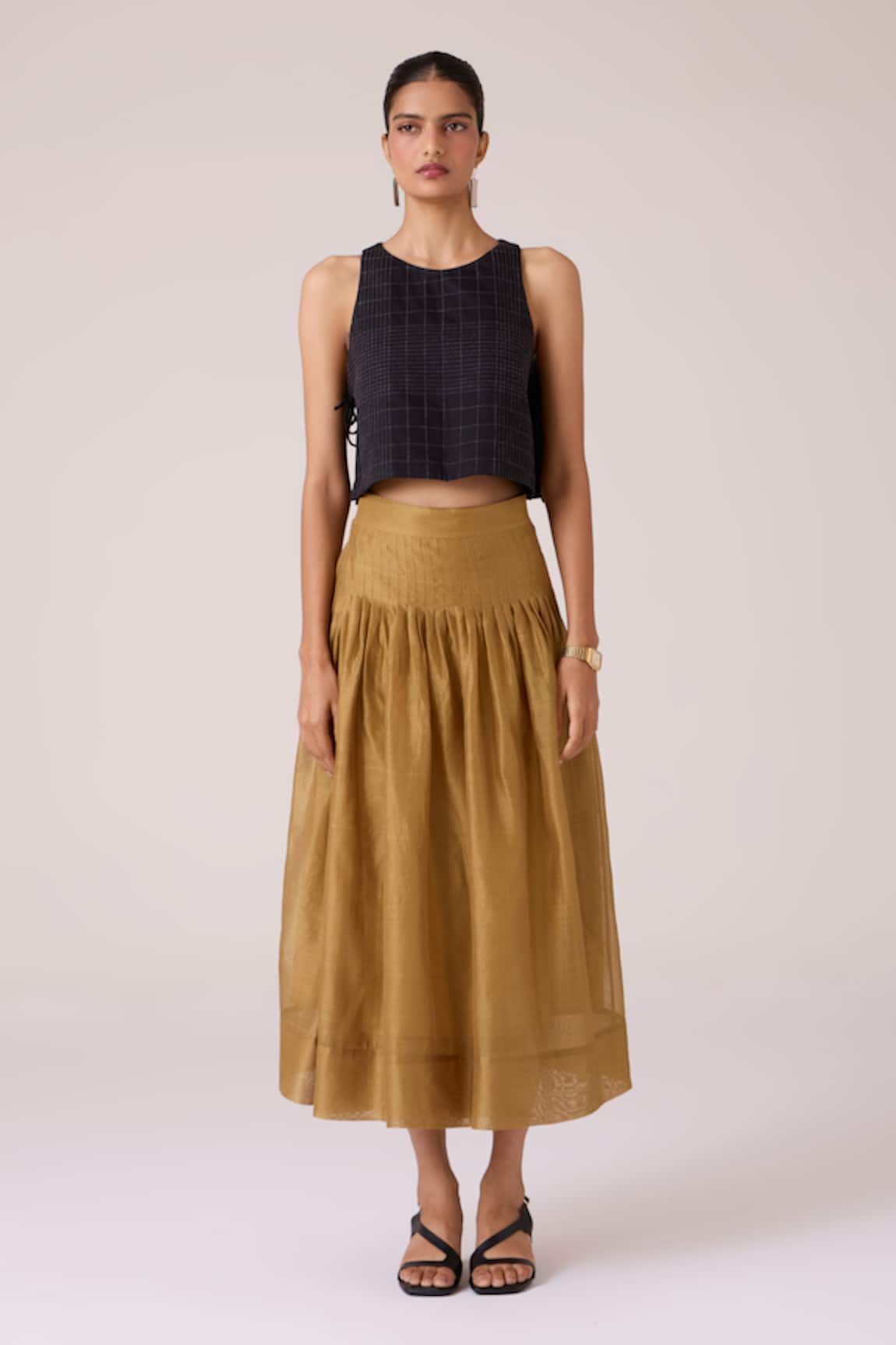 The Summer House Tereza Yellow Handwoven Wrap Skirt 