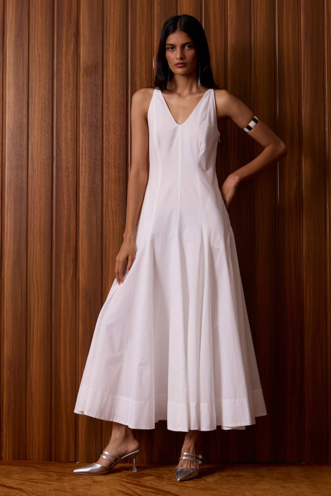 The Summer House Aurora White Panelled Dress 
