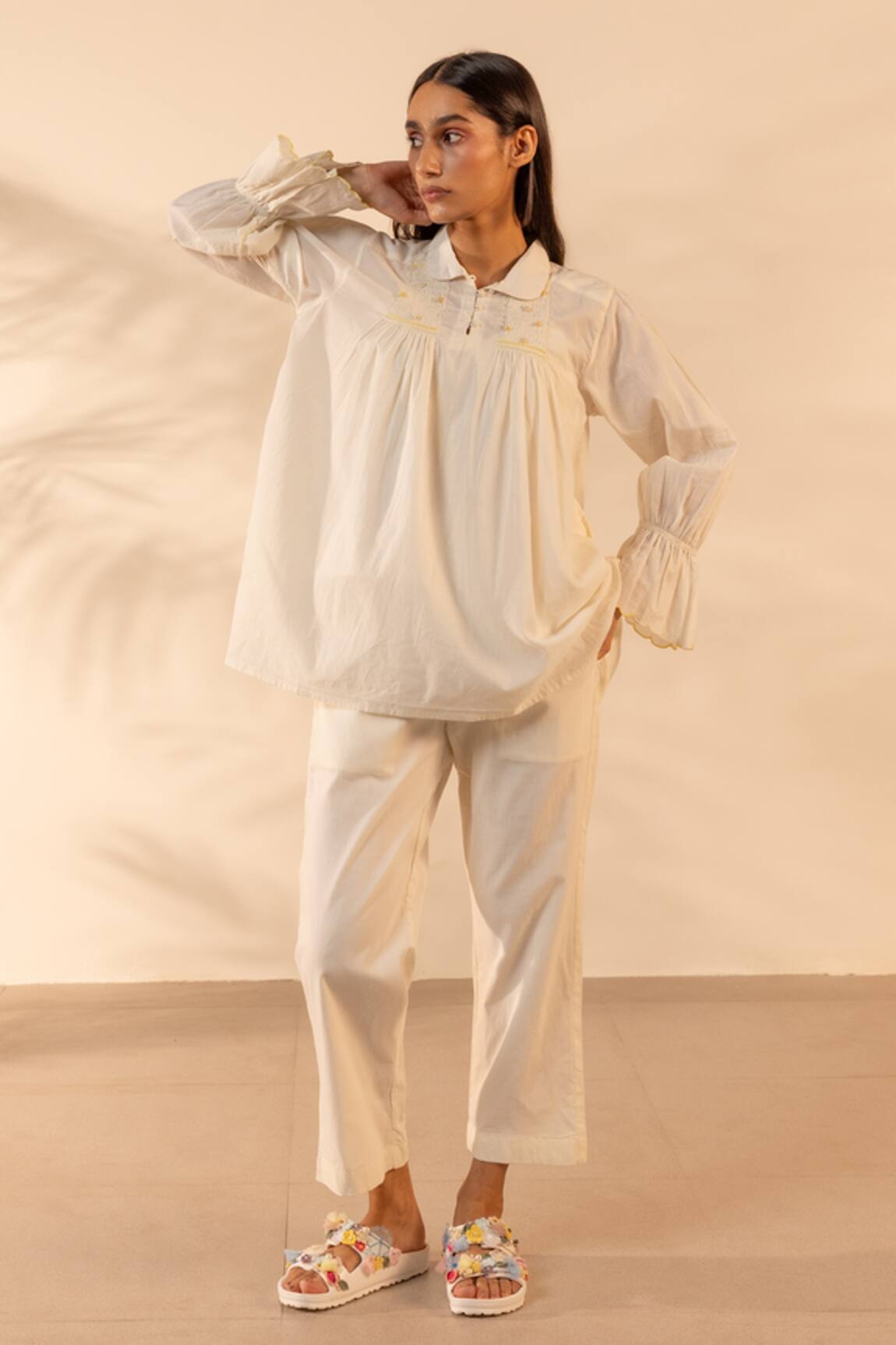 OurDve Zesty Gathered Top & Pant Set