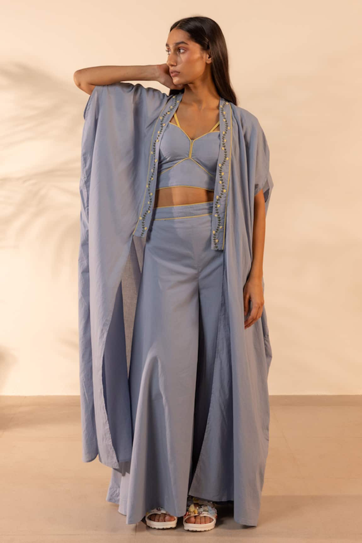 OurDve Zinnia Embroidered Shrug