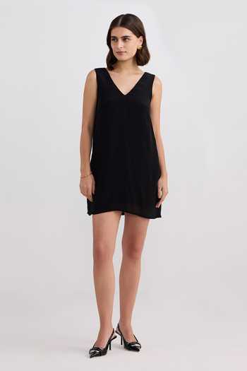 Reistor V-Neck Crepe Dress