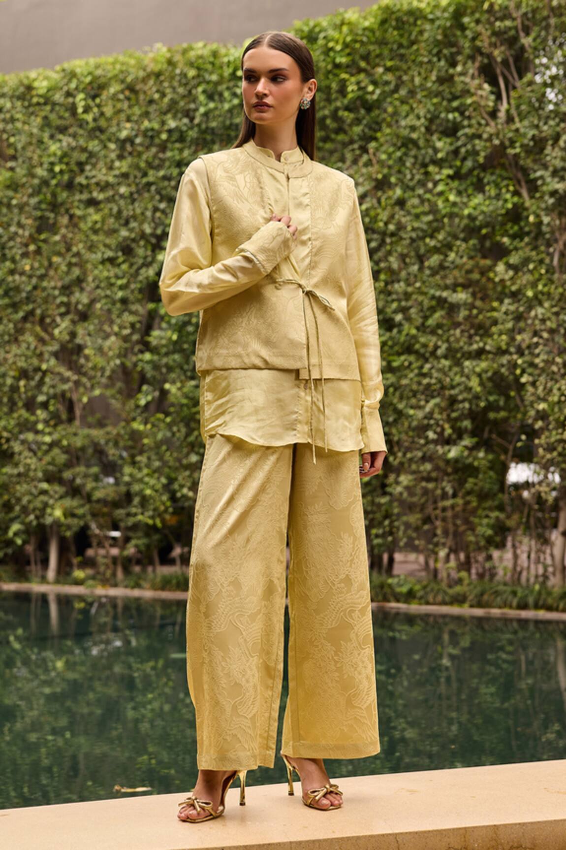 Therealb Jacquard Vest, Shirt & Trouser Set 