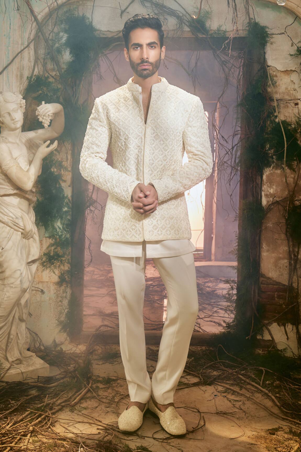 Varun Chakkilam Tessele Embroidered Bandgala Kurta & Pant Set 