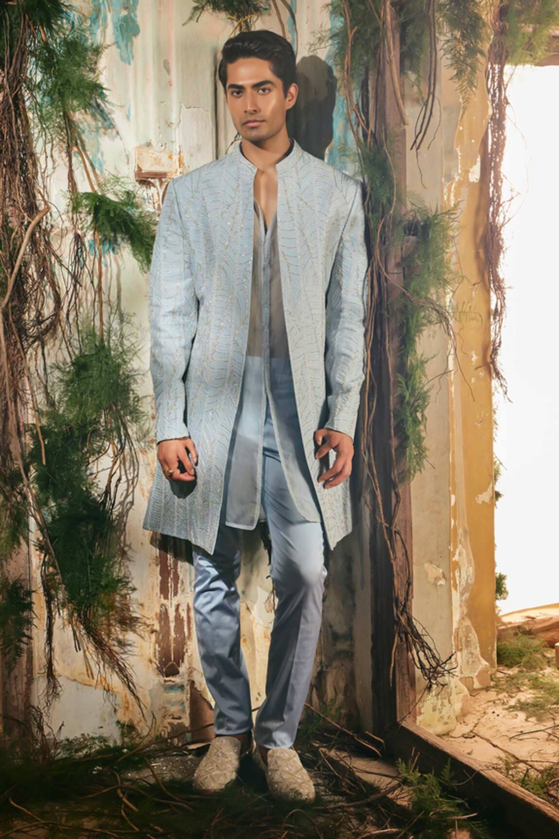 Varun Chakkilam Celestial Open Jacket Kurta & Pant Set 