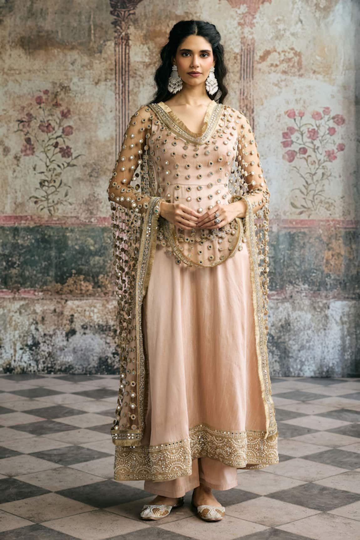 SAANJH BY LEA Ayinaat Raw Silk Embellished Anarkali Set