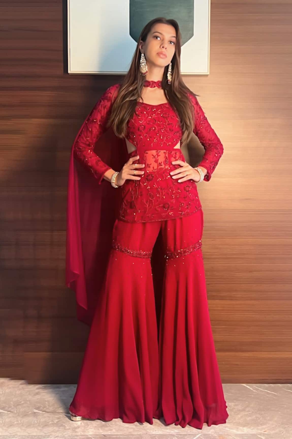 Richa Jaisinghani Label Royal Scarlett Kurta Sharara Set