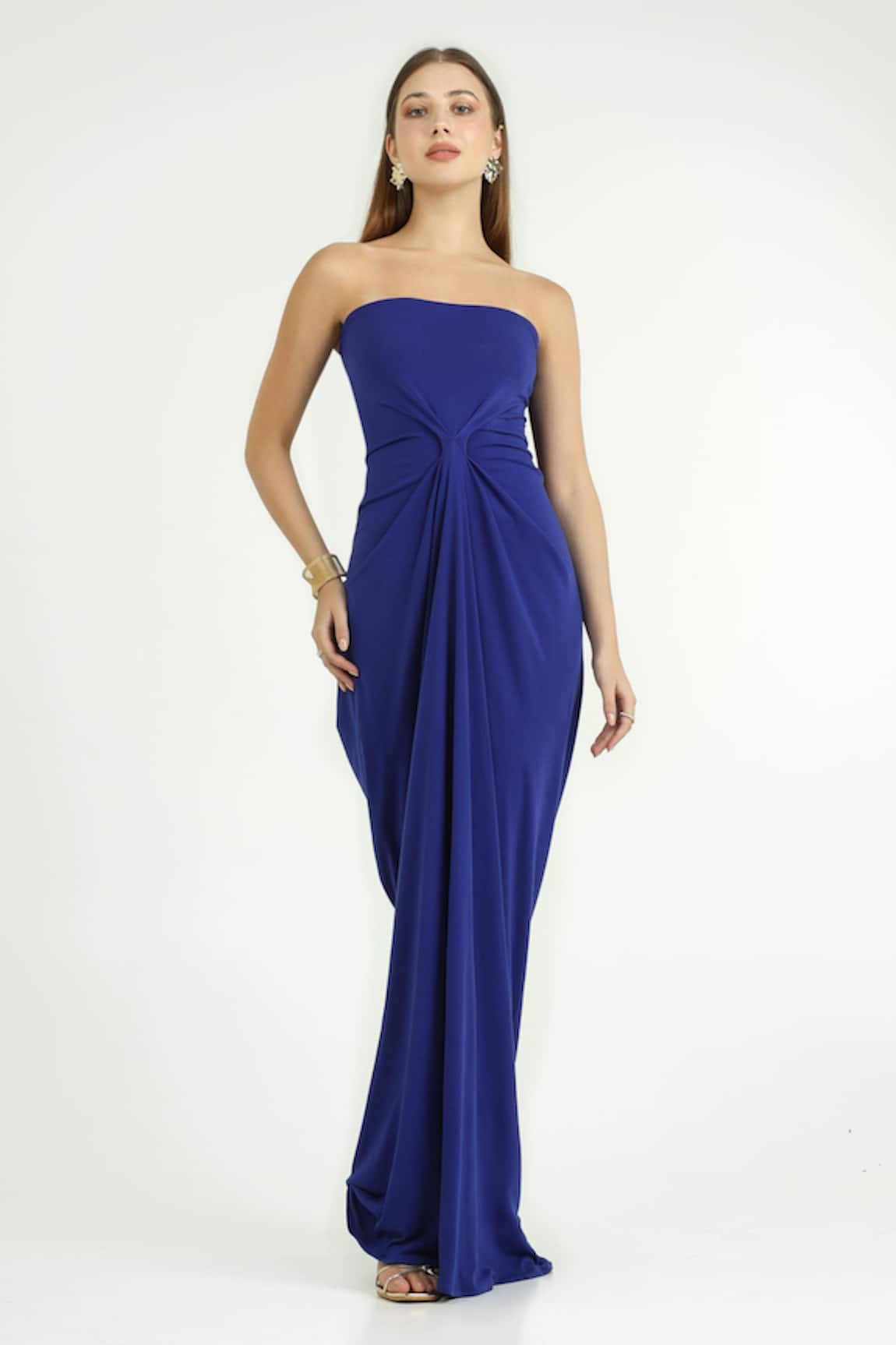Cham Cham Draped Off-Shoulder Gown