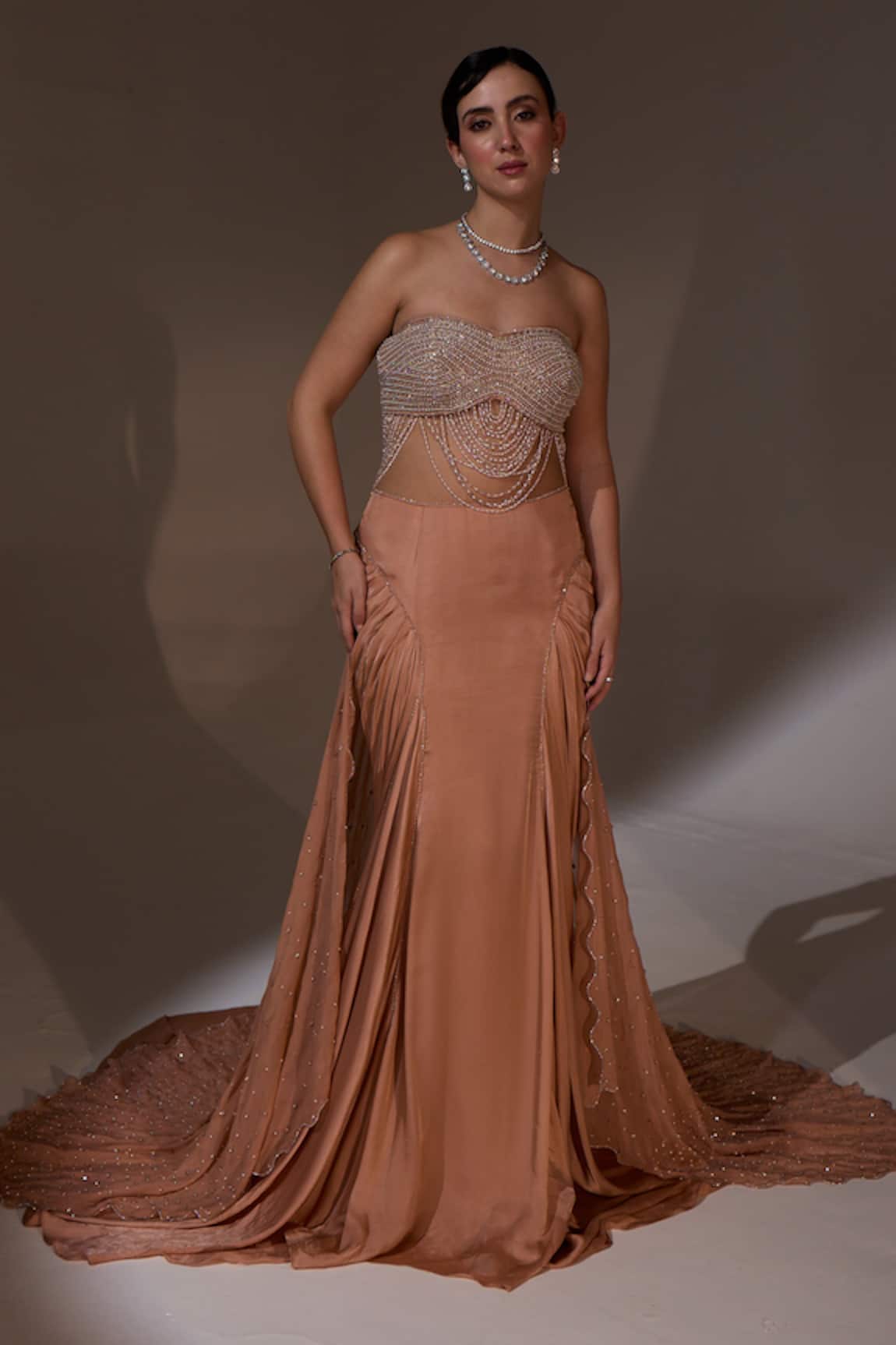 Jade By Ashima Qulara Draped Lehenga With Top 