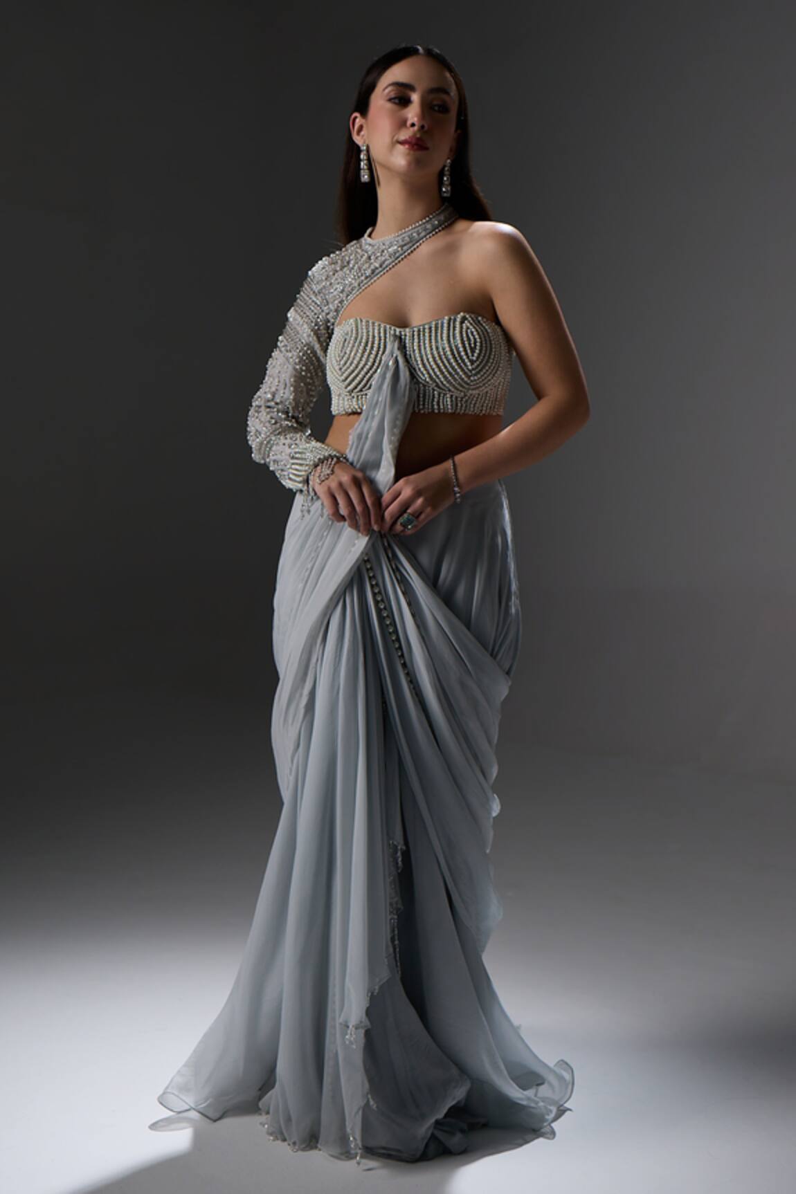 Jade By Ashima Elsie Draped Saree With Blouse 