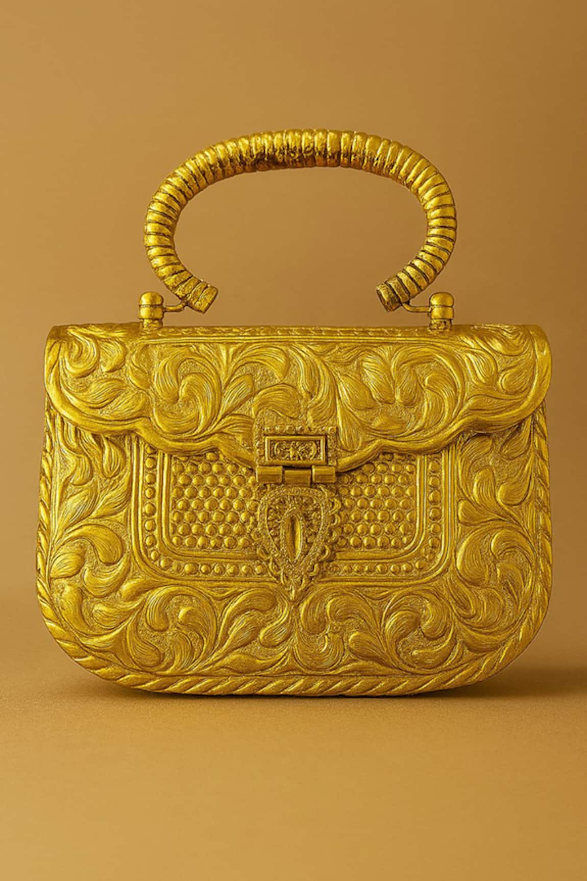 Tasna Handcrafted Engraved Brass Clutch Bag