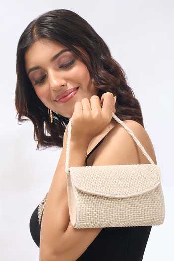 The Purple Sack Hand Embroidered Raw Silk Sling Bag