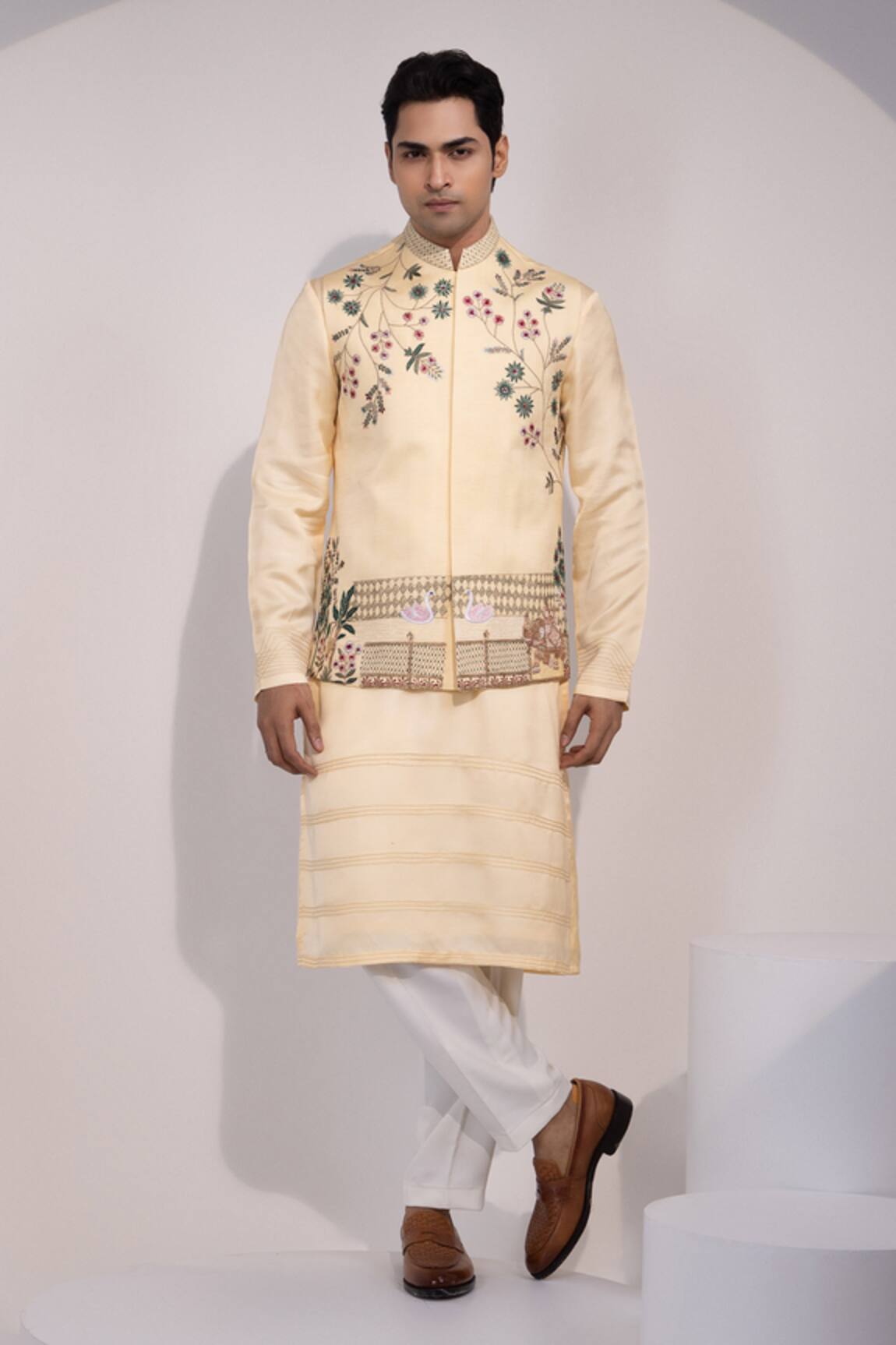 Yoseba Rangrez Saaz Embroidered Nehru Jacket Set