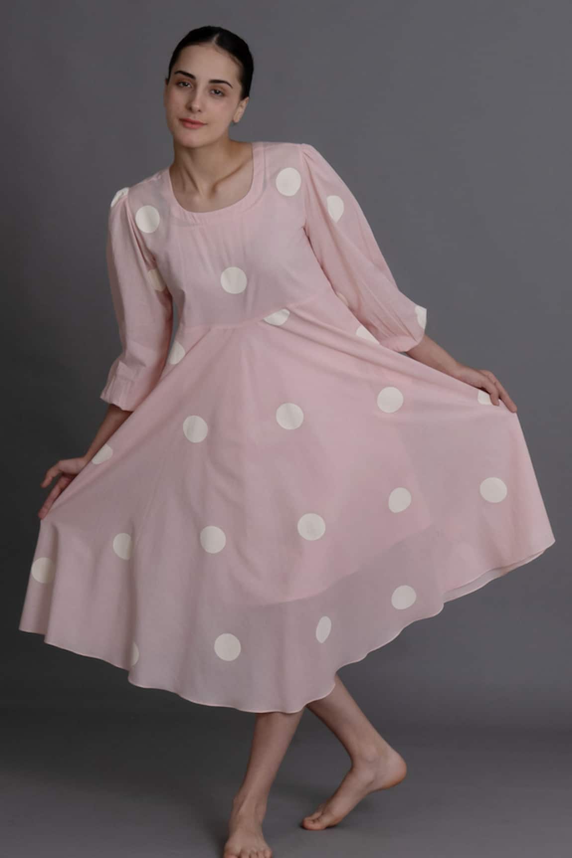 Khat Pastel Pink Polka Kurta