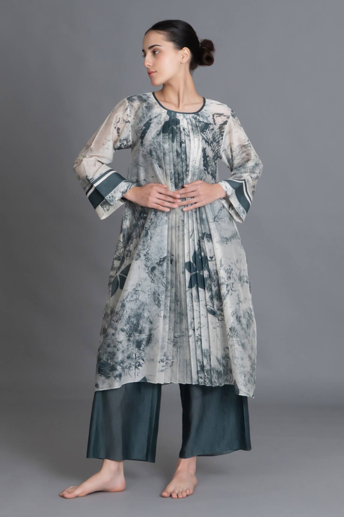 Khat Mint Texture Print Kurta & Pant Set