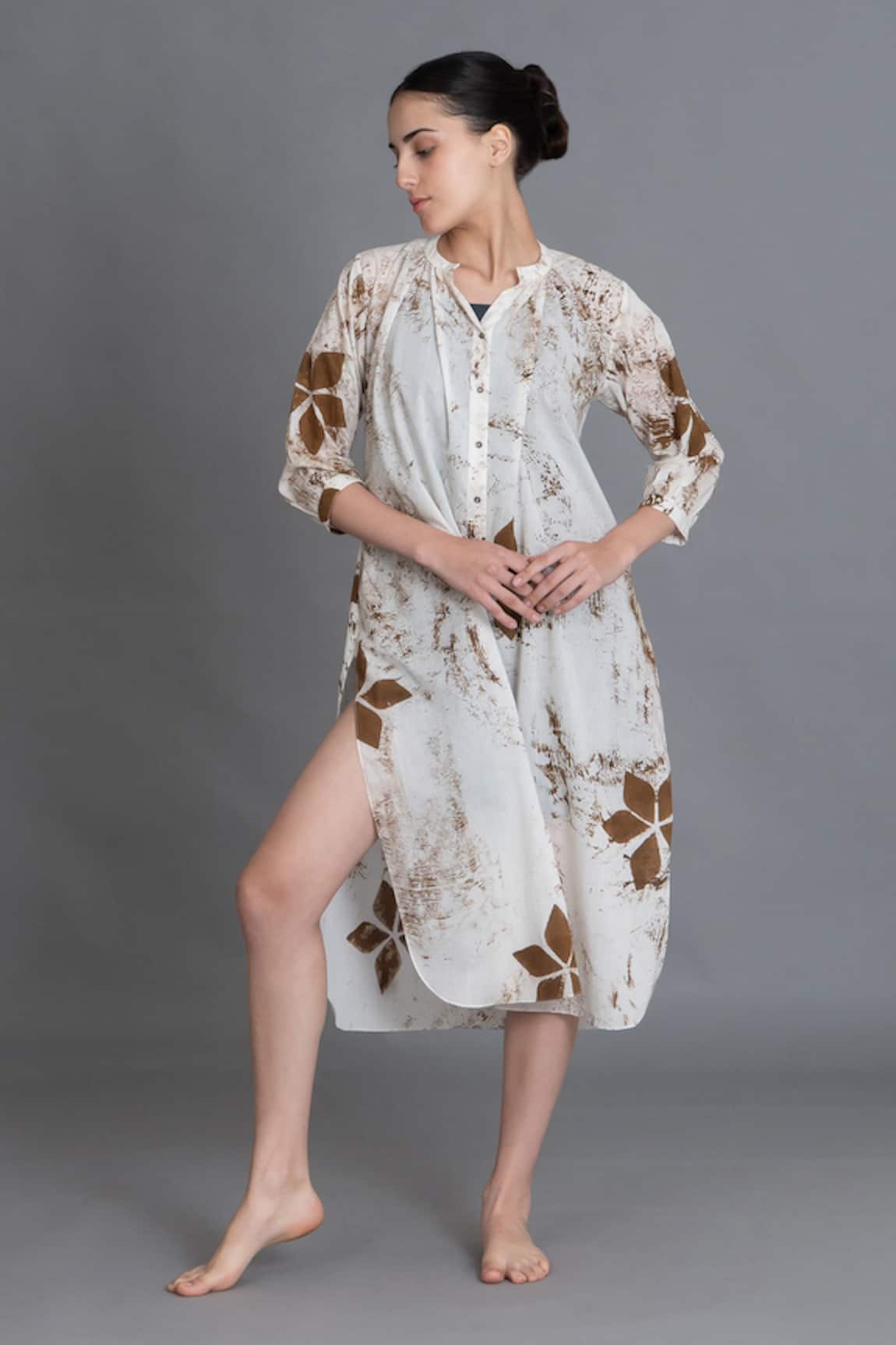 Khat Earthy Brown Print Kurta